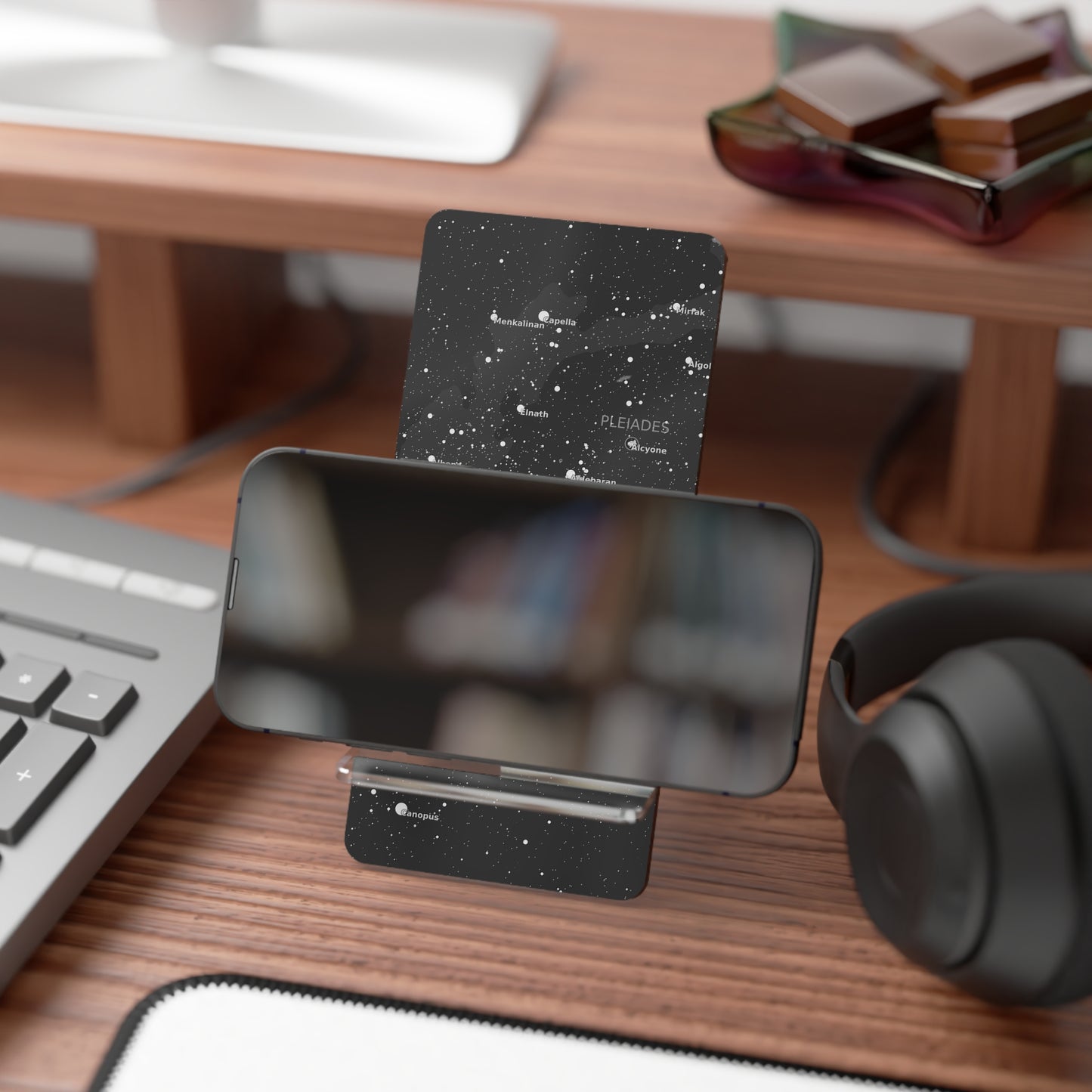 Star Map Phone Stand | Constellation Desk Decor | Astronomy Tech Gift for Him & Her