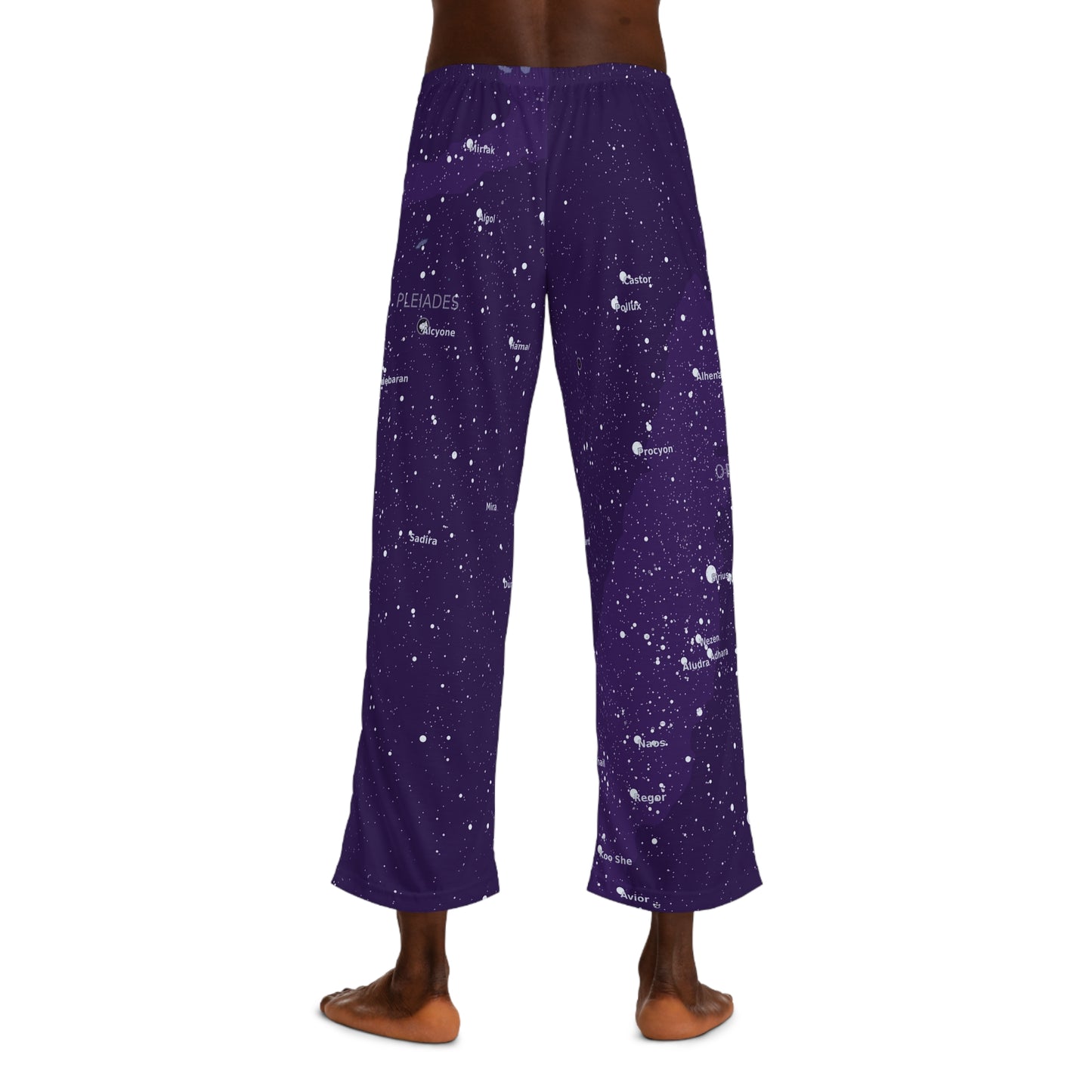Men's Galaxy Pajama Pants | Purple Celestial Star Map Sleepwear | Astronomy Loungewear