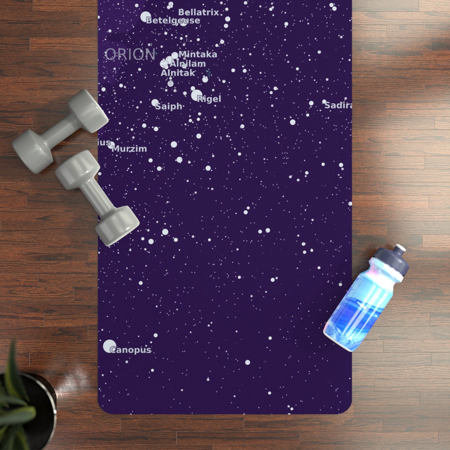 Purple Galaxy Yoga Mat | Microfiber Suede Celestial Star Map Mat | Non-Slip Rubber Yoga
