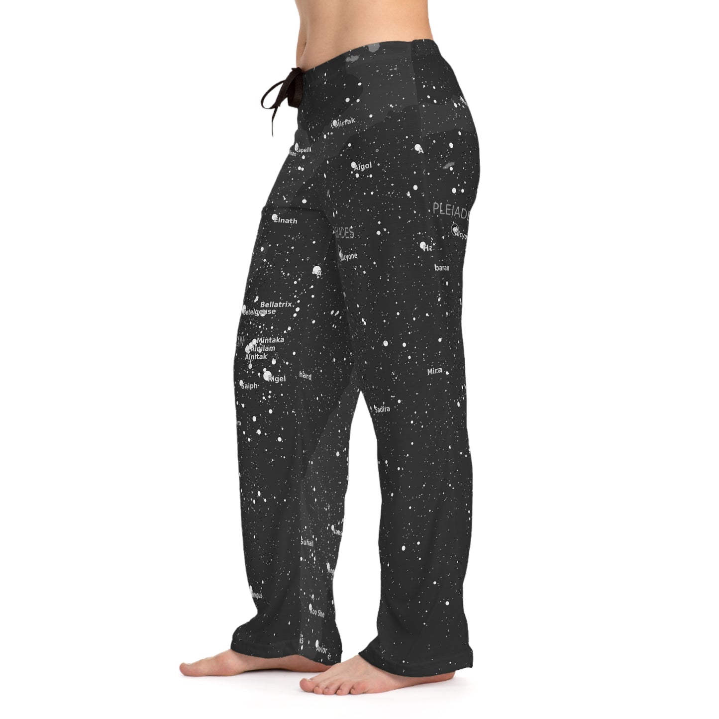 Women's Galaxy Pajama Pants | Dark Celestial Star Map Pajamas | Astronomy Loungewear