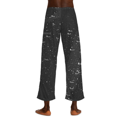 Men's Galaxy Pajama Pants | Dark Celestial Star Map Sleepwear | Astronomy Loungewear