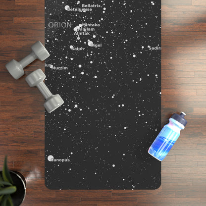Dark Galaxy Yoga Mat | Microfiber Suede Celestial Star Map Mat | Non-Slip Rubber Yoga