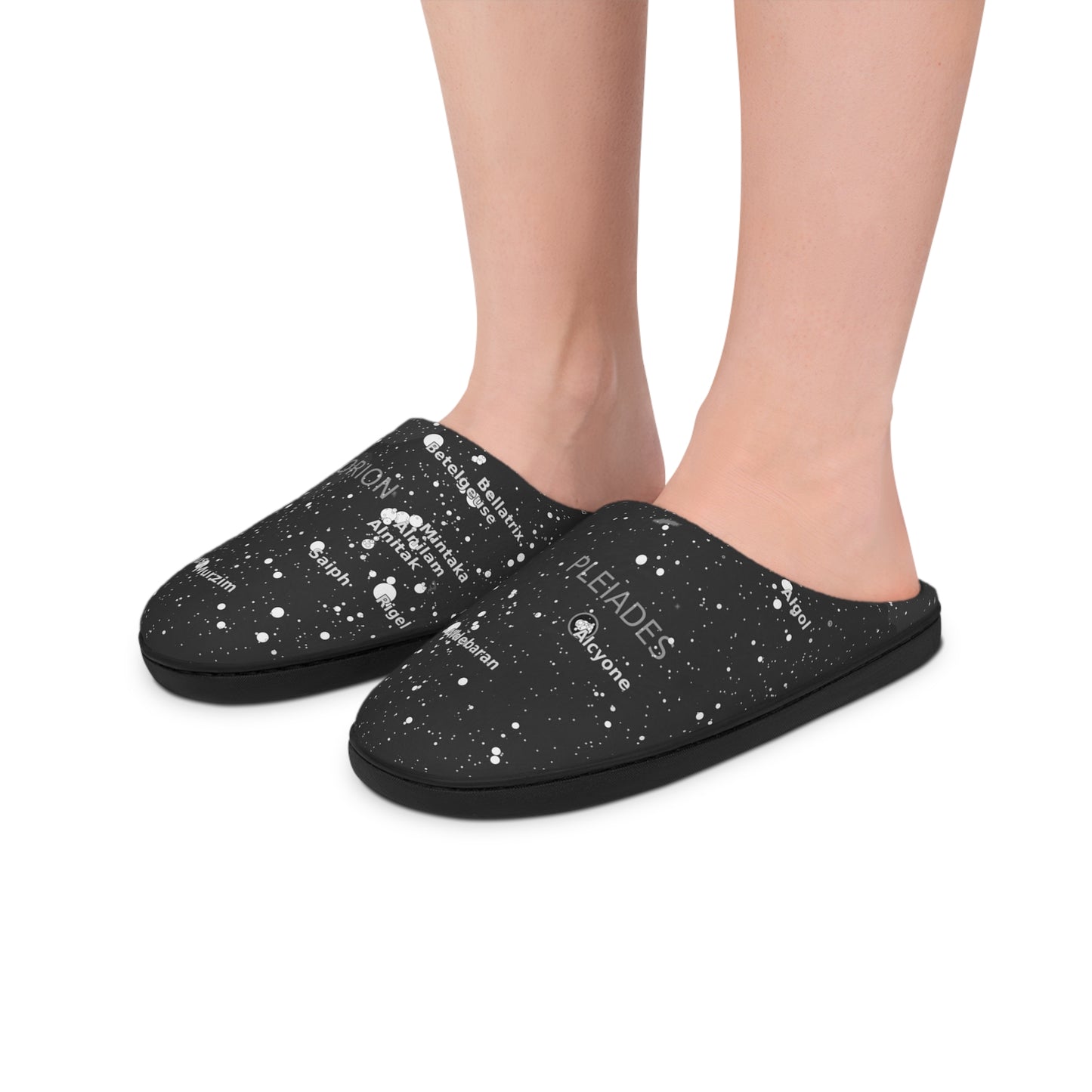 Men's Galaxy Slippers | Celestial Star Map Slippers | Astronomy House Shoes