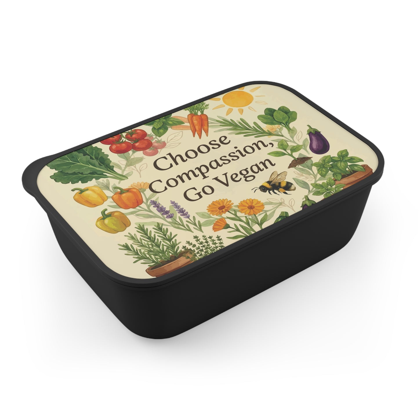 Plant-Based Vegan Bento Box | Colorful Herb & Veggie Lunch Set | Eco-Friendly Meal Kit
