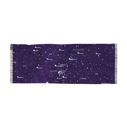 Purple Galaxy Scarf | Celestial Star Map Scarf | Constellation Scarf Gift
