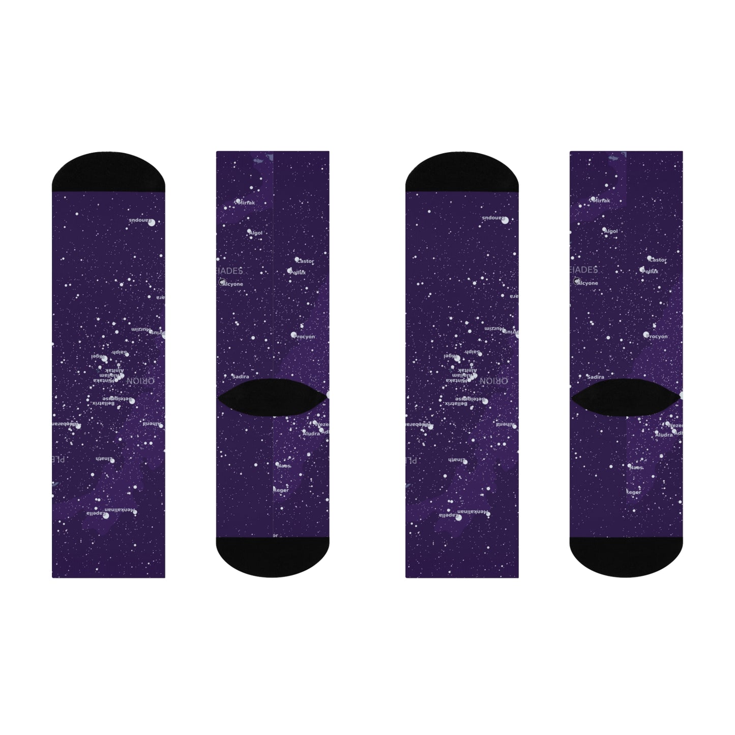 Purple Galaxy Crew Socks | Celestial Star Map Socks | Astronomy Gift Unisex