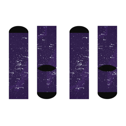 Purple Galaxy Crew Socks | Celestial Star Map Socks | Astronomy Gift Unisex