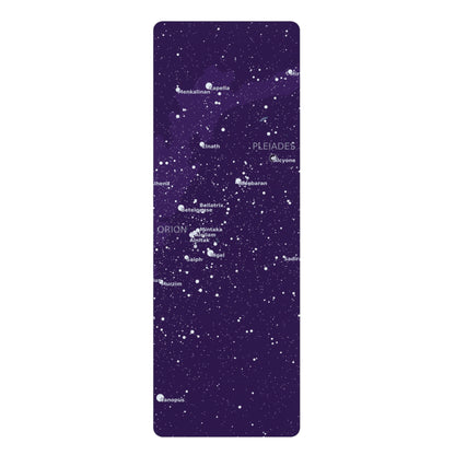 Purple Galaxy Yoga Mat | Microfiber Suede Celestial Star Map Mat | Non-Slip Rubber Yoga