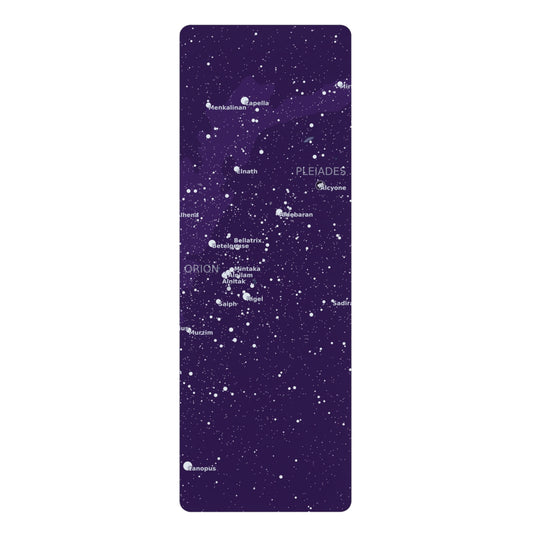 Purple Galaxy Yoga Mat | Microfiber Suede Celestial Star Map Mat | Non-Slip Rubber Yoga