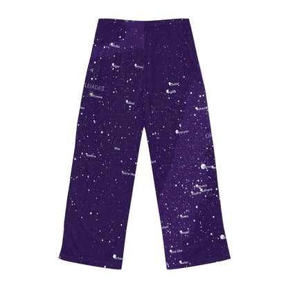 Women's Galaxy Pajama Pants | Purple Celestial Star Map Pajamas | Astronomy Loungewear