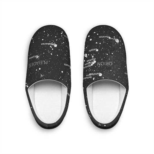 Woman's Galaxy Slippers | Star Map House Shoes | Cozy Astronomy Gift