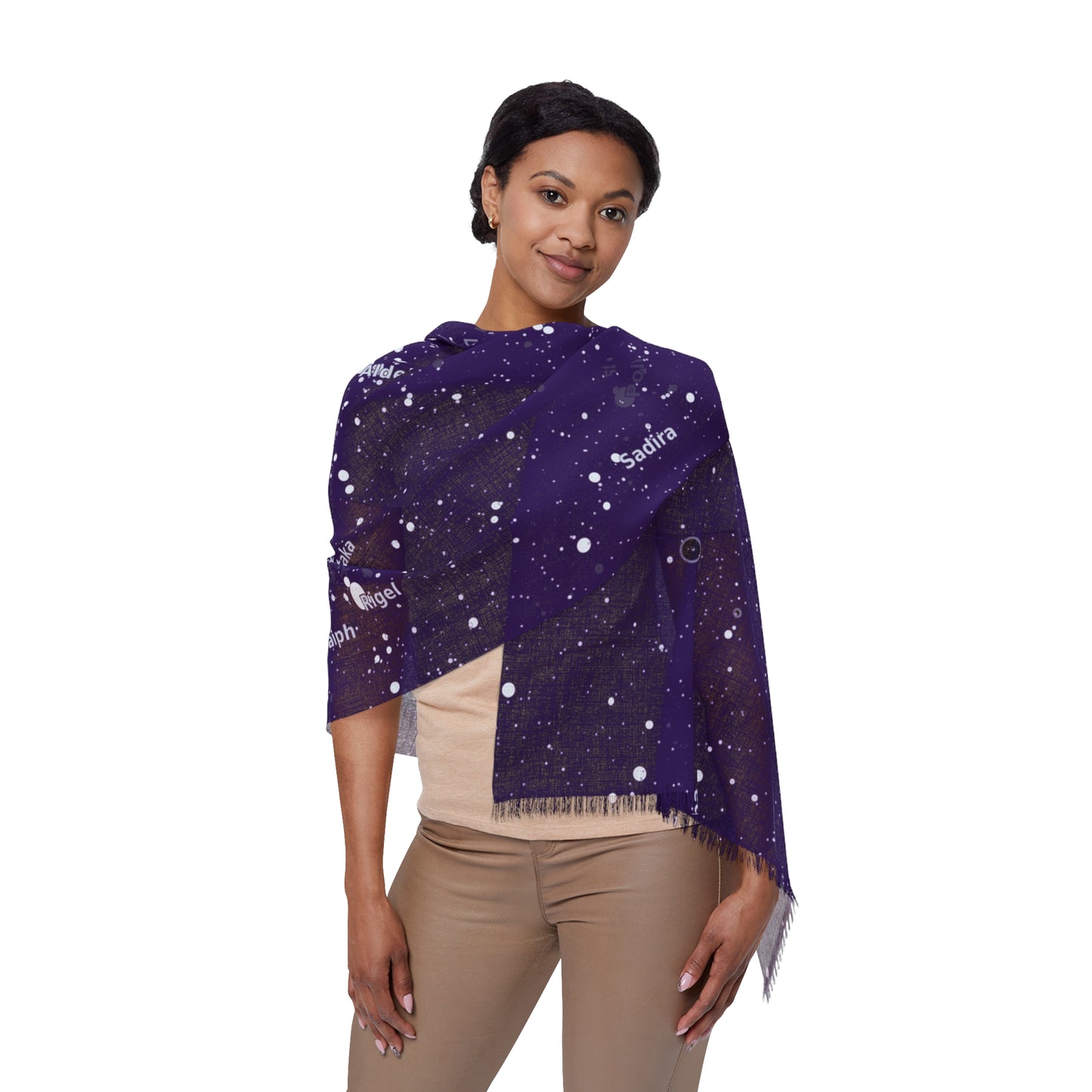 Purple Galaxy Scarf | Celestial Star Map Scarf | Constellation Scarf Gift