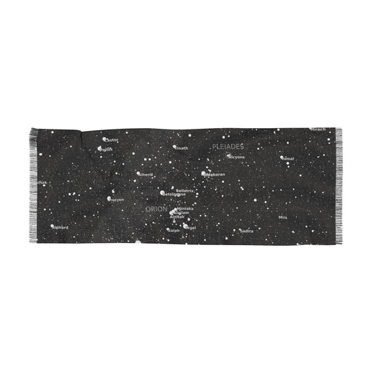Dark Galaxy Scarf | Celestial Star Map Scarf | Constellation Scarf Gift