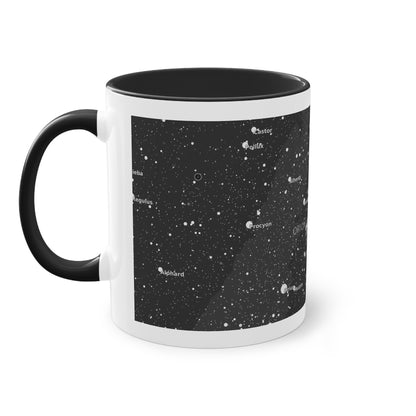 Two Tone Astronomy Mug | 11oz Black and White Star Map Cup | Constellation Coffee Gift