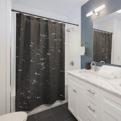 Dark Galaxy Shower Curtain | Celestial Star Map Curtain | Astronomy Bathroom Decor
