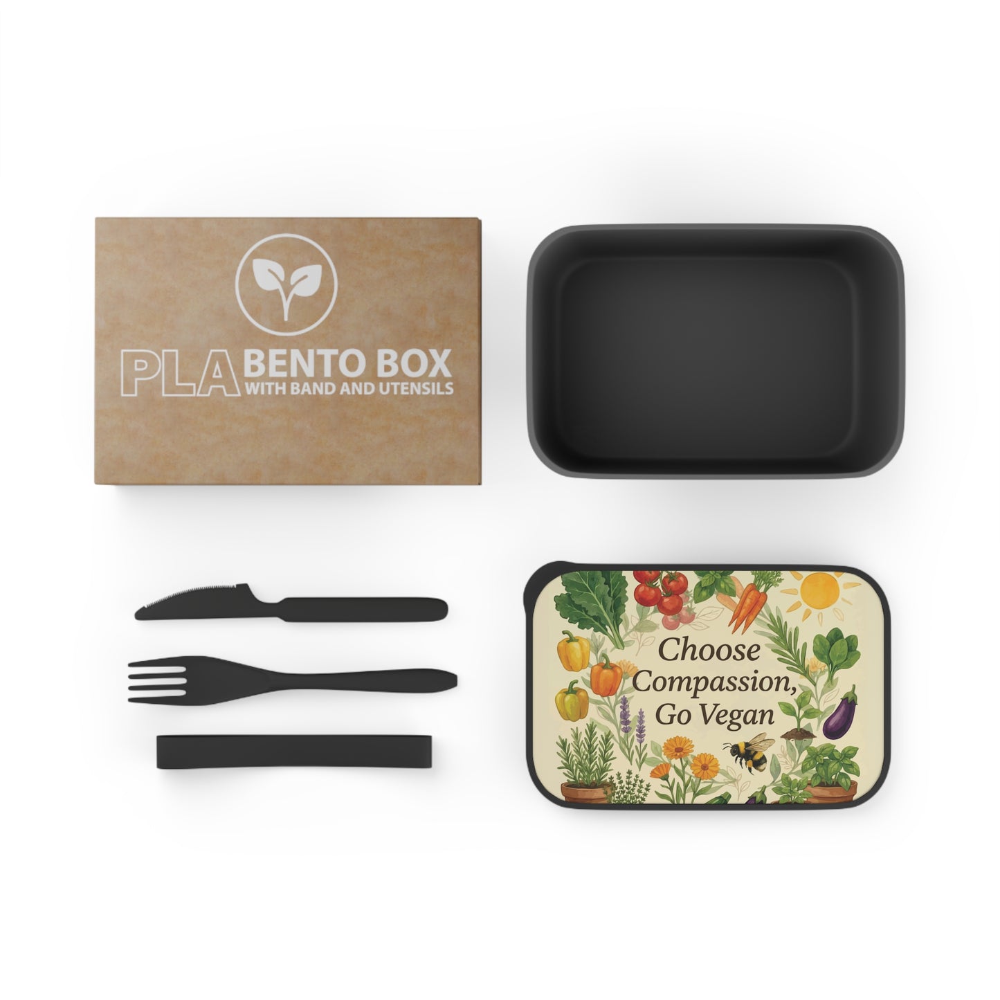 Plant-Based Vegan Bento Box | Colorful Herb & Veggie Lunch Set | Eco-Friendly Meal Kit