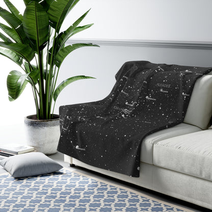 Dark Galaxy Fleece Blanket | Celestial Star Map Throw | Astronomy Sherpa Blanket