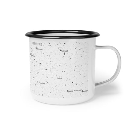 12oz Enamel Camp Cup | Celestial Star Map Mug | Constellation Astronomy Gift for Campers
