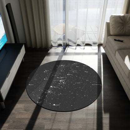 Galaxy Round Rug | Celestial Star Map Rug | Astronomy Home Decor