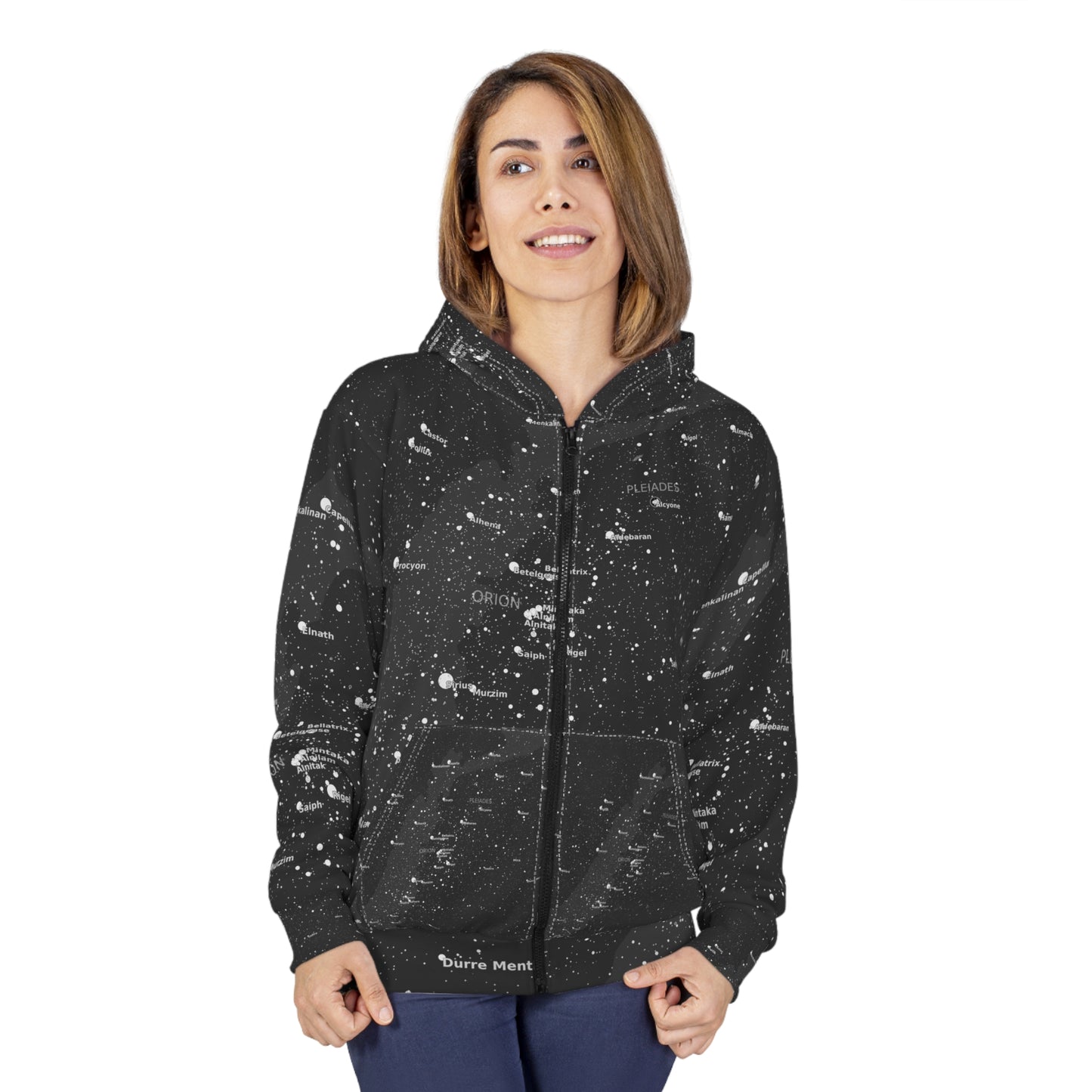 Galaxy Zip Hoodie | Celestial Star Map Hoodie | Astronomy Unisex Sweatshirt
