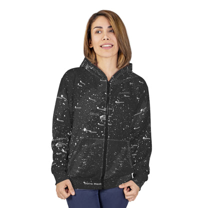 Galaxy Zip Hoodie | Celestial Star Map Hoodie | Astronomy Unisex Sweatshirt