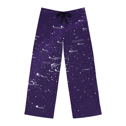 Men's Galaxy Pajama Pants | Purple Celestial Star Map Sleepwear | Astronomy Loungewear