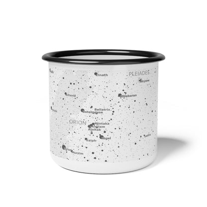 12oz Enamel Camp Cup | Celestial Star Map Mug | Constellation Astronomy Gift for Campers