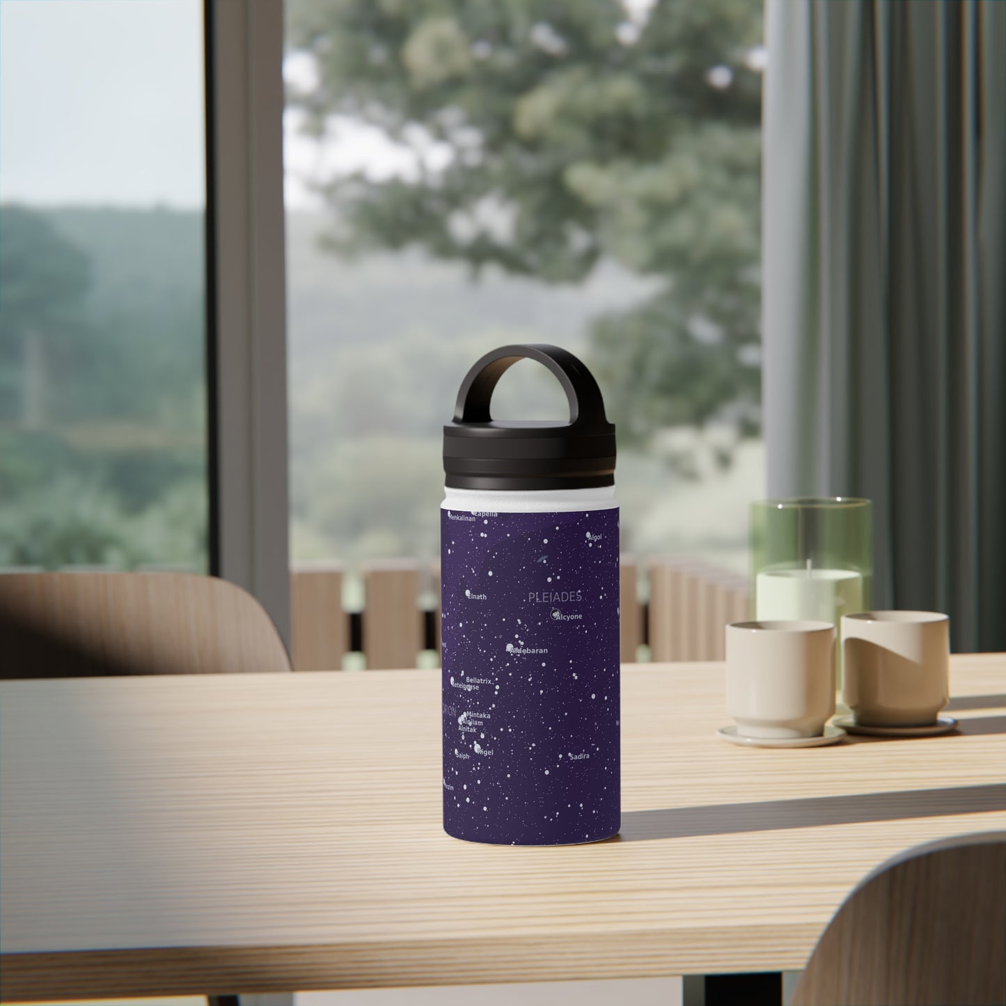 Purple Galaxy Water Bottle | Insulated Stainless Steel Constellation Bottle | Astronomy Gift for Hikers