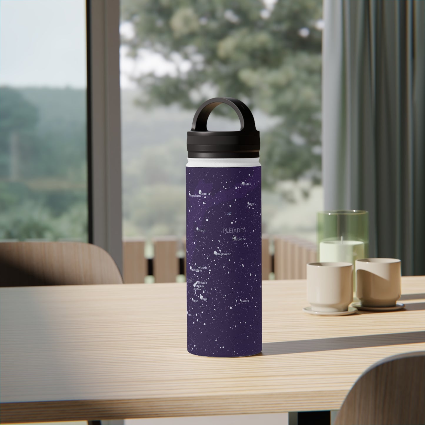 Purple Galaxy Water Bottle | Insulated Stainless Steel Constellation Bottle | Astronomy Gift for Hikers