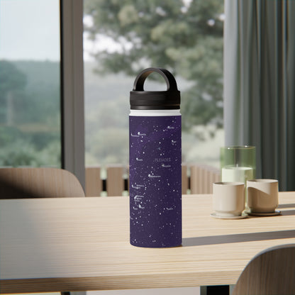 Purple Galaxy Water Bottle | Insulated Stainless Steel Constellation Bottle | Astronomy Gift for Hikers