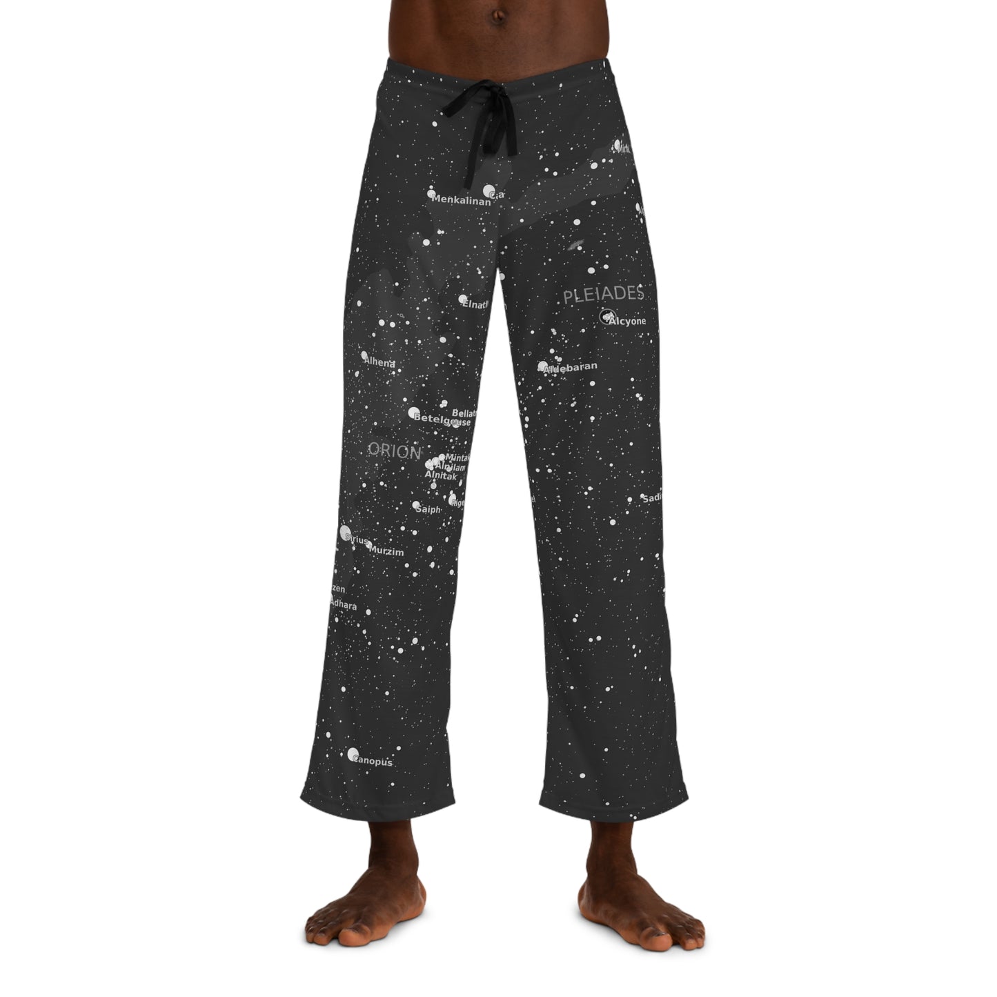 Men's Galaxy Pajama Pants | Dark Celestial Star Map Sleepwear | Astronomy Loungewear