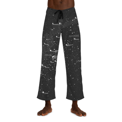 Men's Galaxy Pajama Pants | Dark Celestial Star Map Sleepwear | Astronomy Loungewear