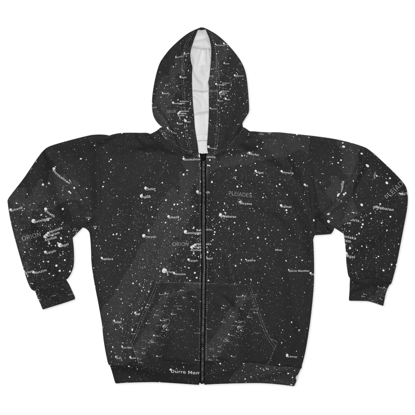Galaxy Zip Hoodie | Celestial Star Map Hoodie | Astronomy Unisex Sweatshirt