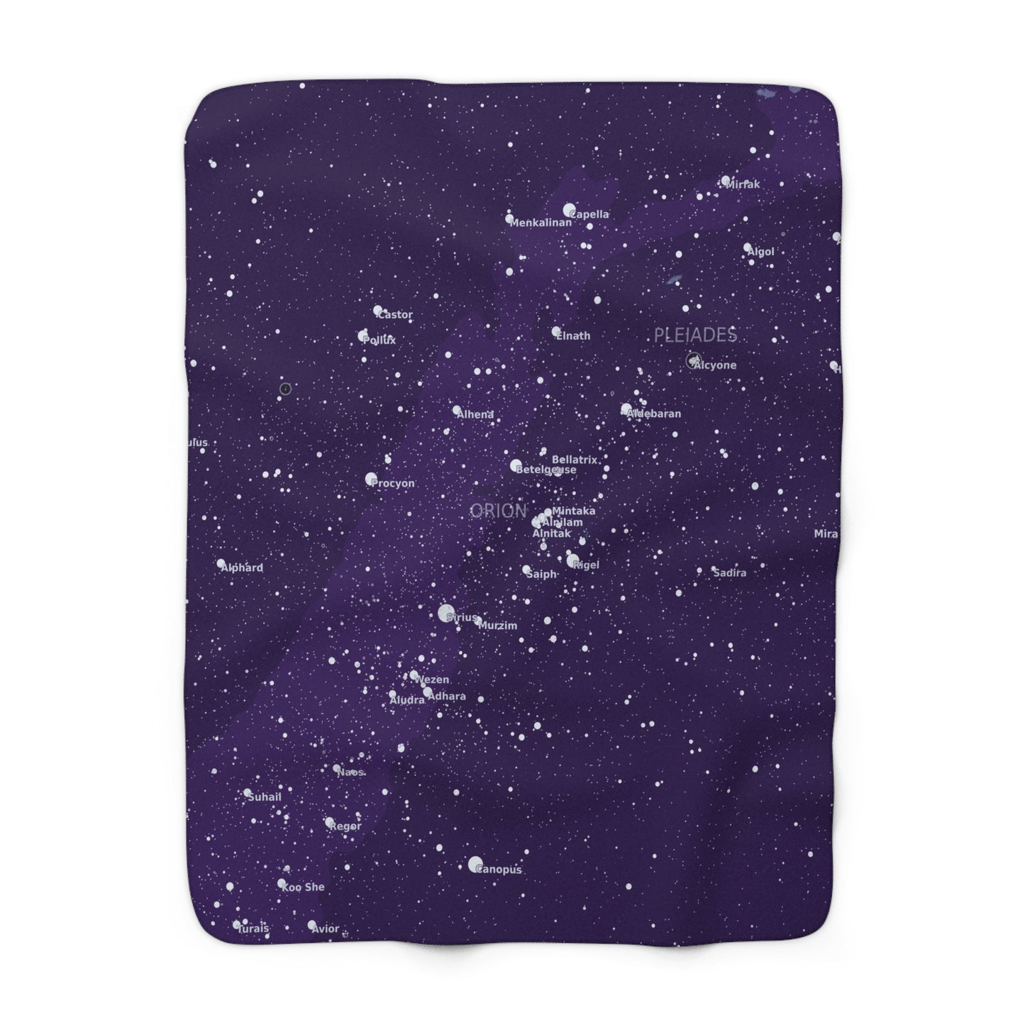 Purple Galaxy Fleece Blanket | Celestial Star Map Throw | Astronomy Sherpa Blanket