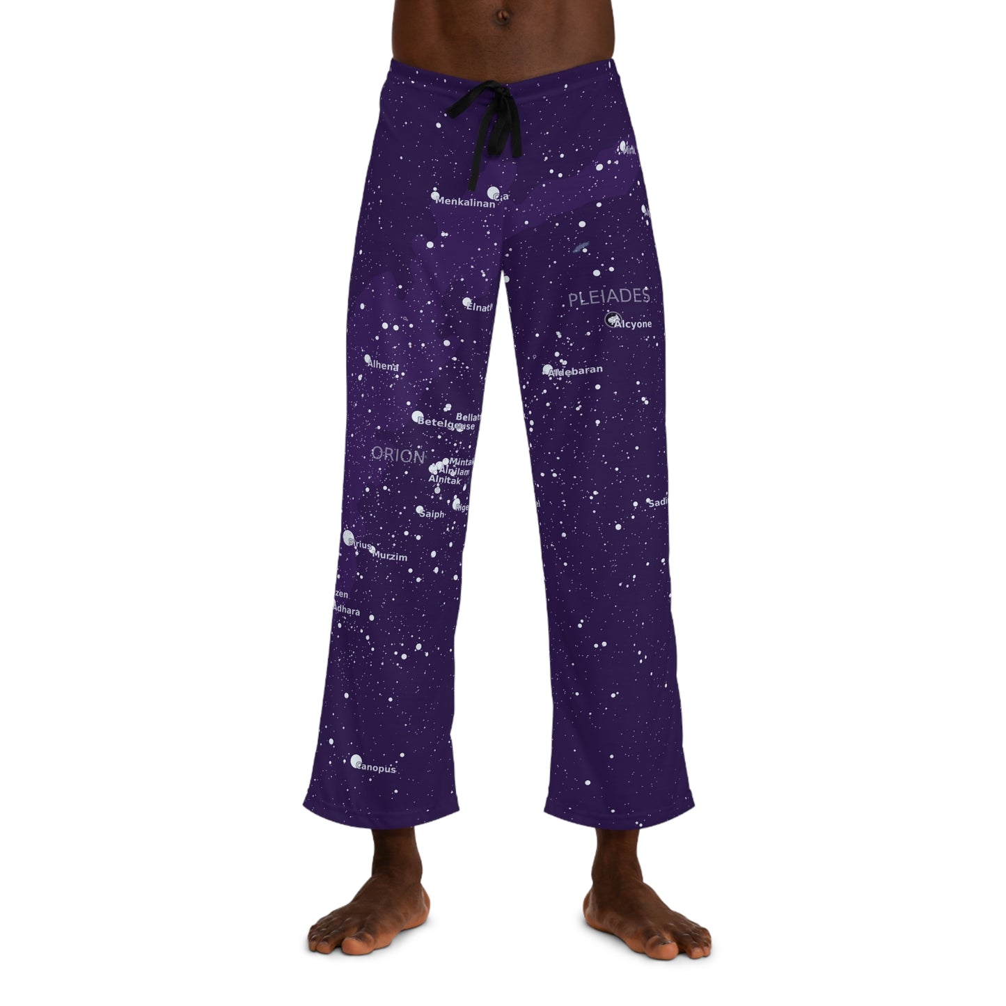 Men's Galaxy Pajama Pants | Purple Celestial Star Map Sleepwear | Astronomy Loungewear