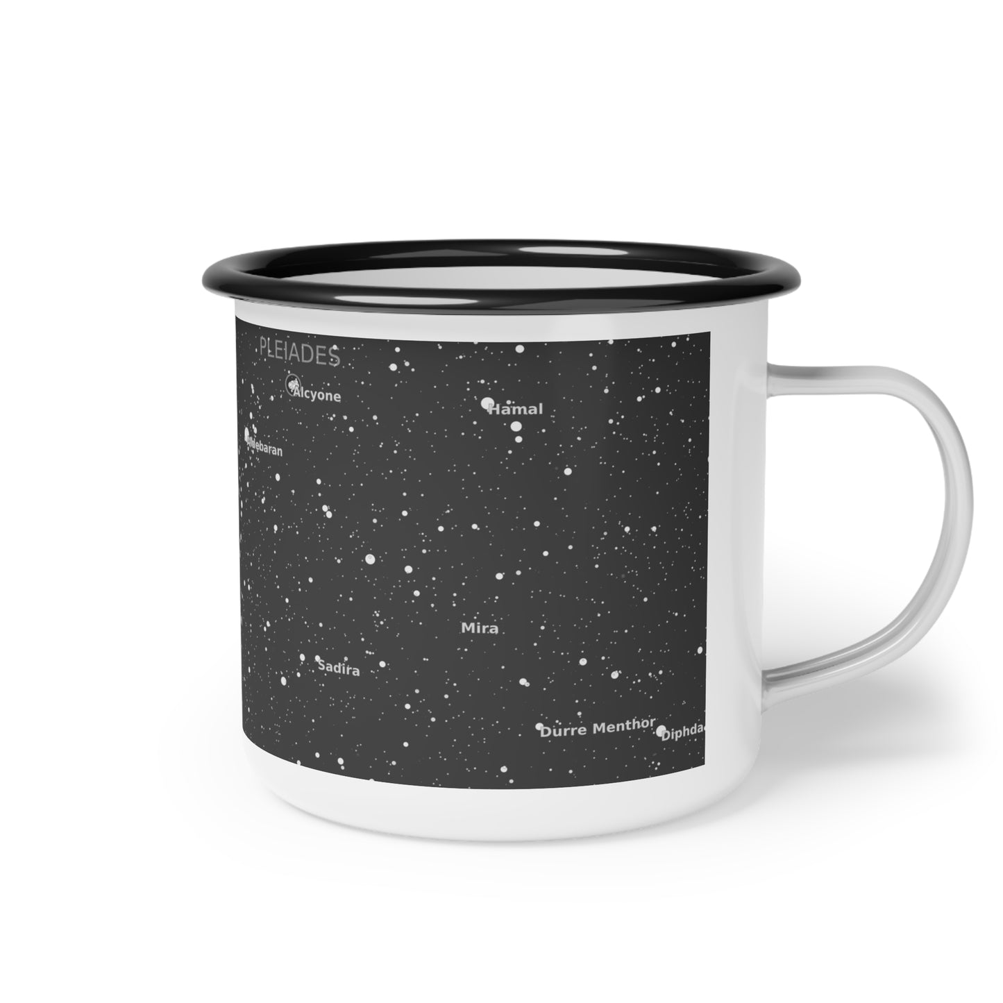 12oz Enamel Camp Cup | Celestial Star Map Mug | Constellation Astronomy Gift for Campers