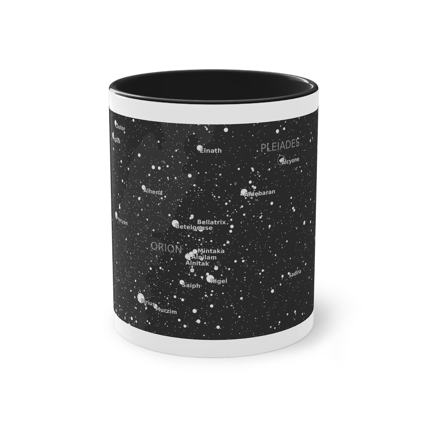 Two Tone Astronomy Mug | 11oz Black and White Star Map Cup | Constellation Coffee Gift