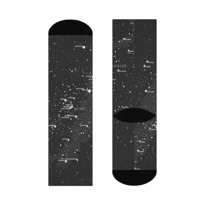 Dark Galaxy Crew Socks | Celestial Star Map Socks | Astronomy Gift Unisex