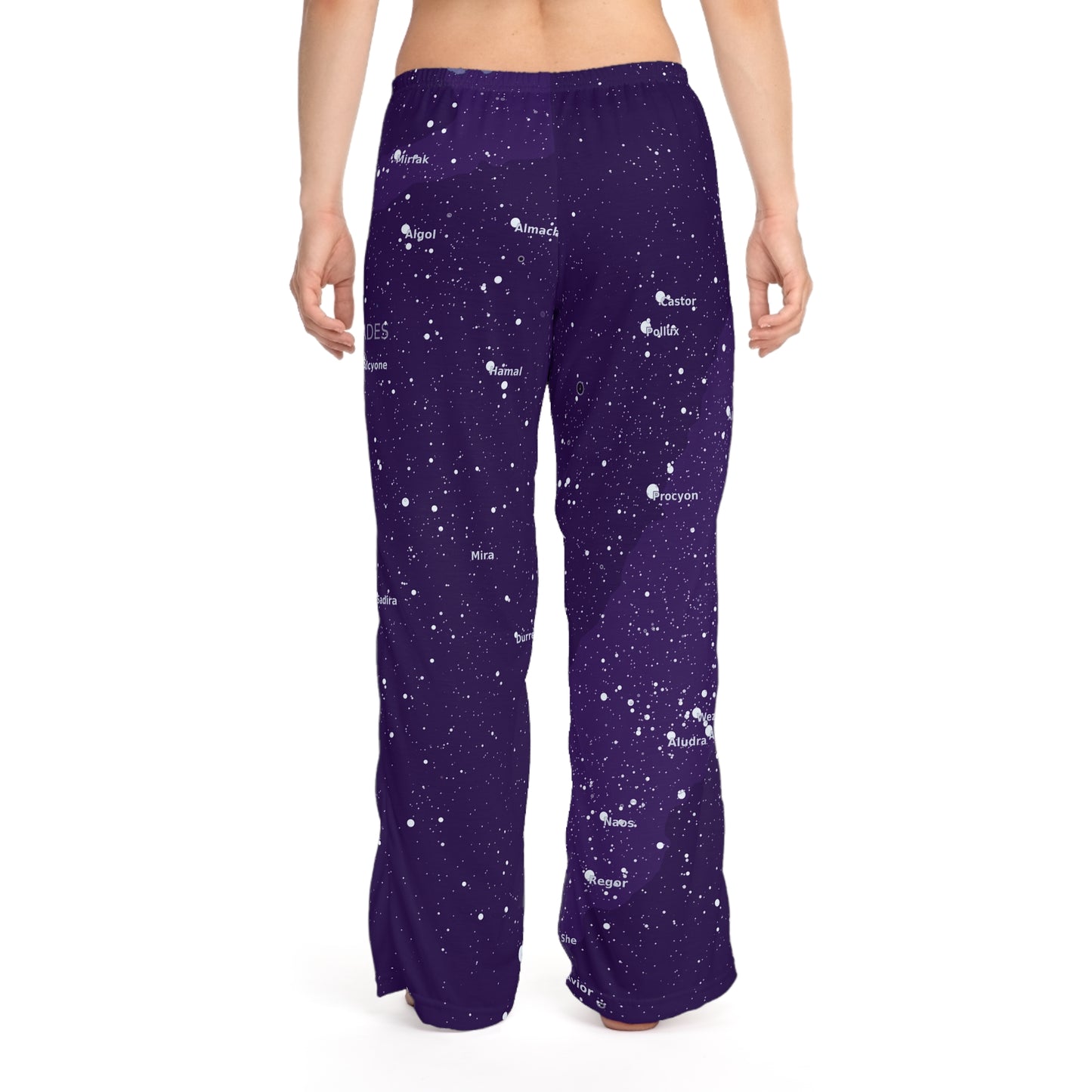 Women's Galaxy Pajama Pants | Purple Celestial Star Map Pajamas | Astronomy Loungewear