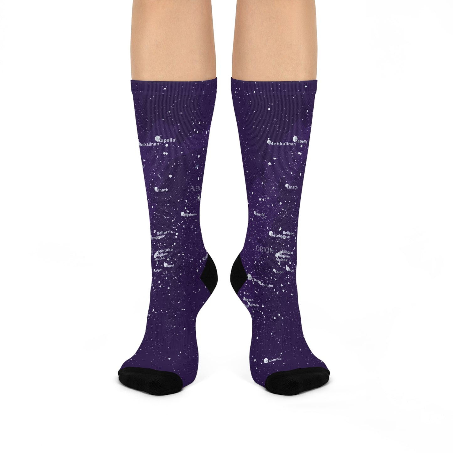 Purple Galaxy Crew Socks | Celestial Star Map Socks | Astronomy Gift Unisex