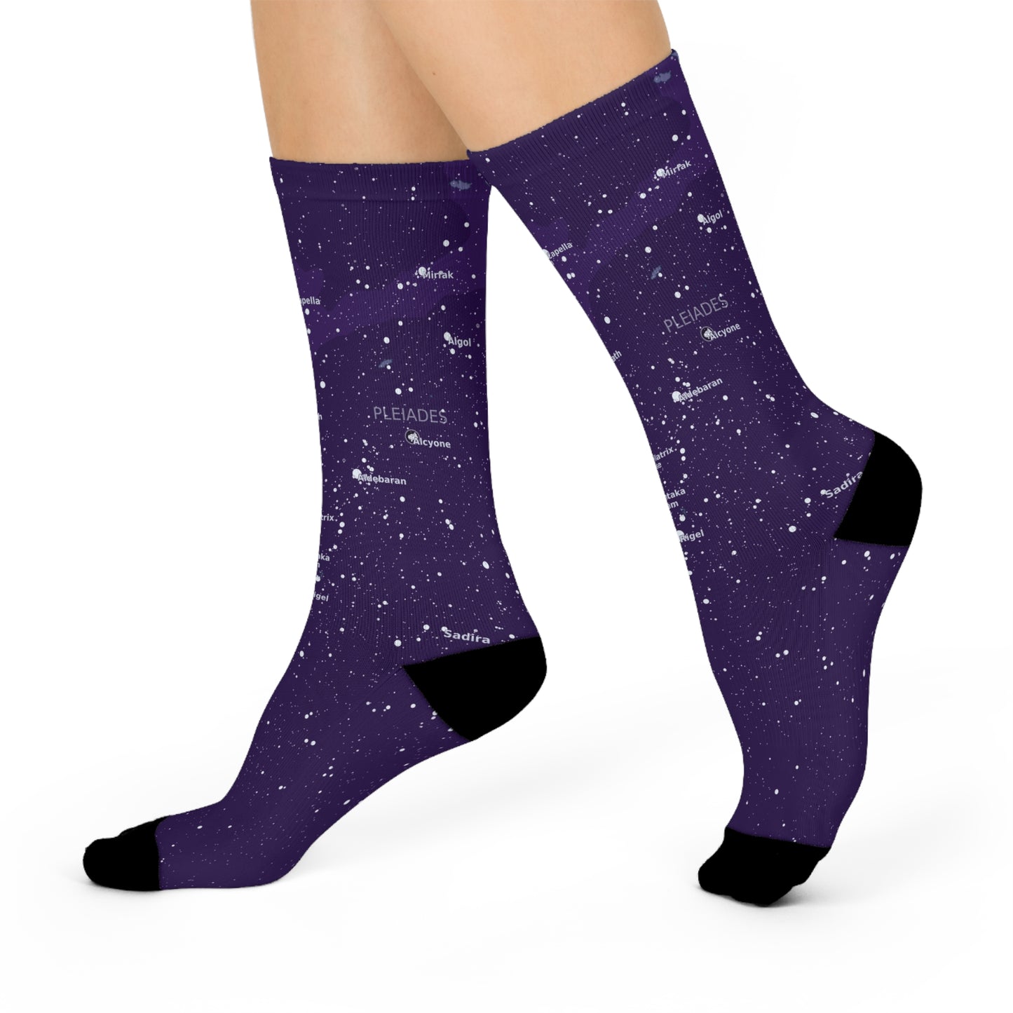 Purple Galaxy Crew Socks | Celestial Star Map Socks | Astronomy Gift Unisex
