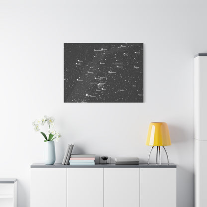 Galaxy Star Map Canvas | Celestial Constellation Art | Astronomy Wall Decor