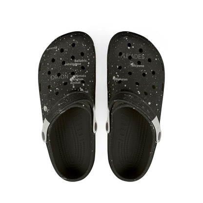Star Map Clogs (Unisex) | Custom Galaxy EVA Clogs for Women | Astronomy Sandals for Women