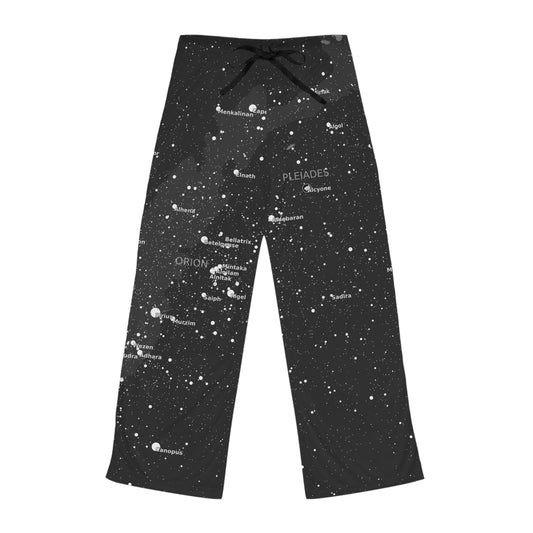 Women's Galaxy Pajama Pants | Dark Celestial Star Map Pajamas | Astronomy Loungewear