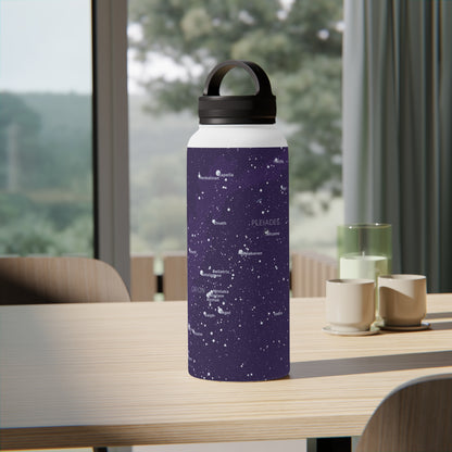Purple Galaxy Water Bottle | Insulated Stainless Steel Constellation Bottle | Astronomy Gift for Hikers