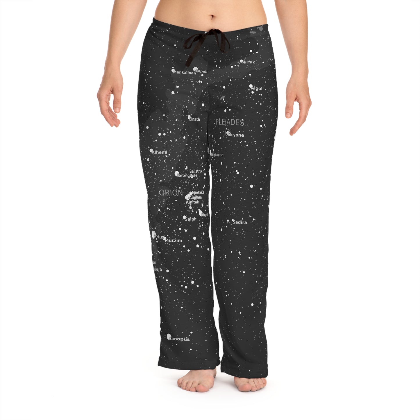 Women's Galaxy Pajama Pants | Dark Celestial Star Map Pajamas | Astronomy Loungewear