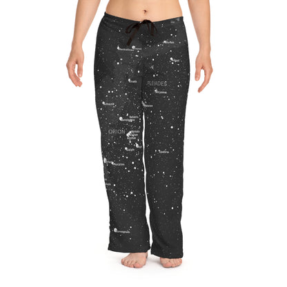 Women's Galaxy Pajama Pants | Dark Celestial Star Map Pajamas | Astronomy Loungewear