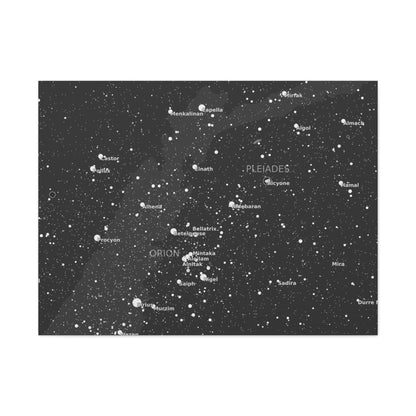 Galaxy Star Map Canvas | Celestial Constellation Art | Astronomy Wall Decor