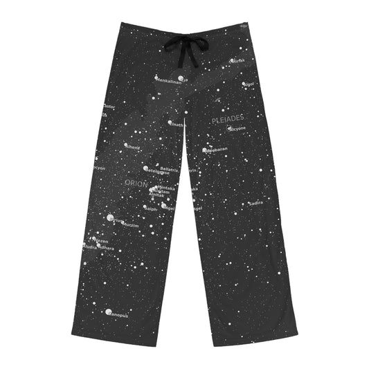 Men's Galaxy Pajama Pants | Dark Celestial Star Map Sleepwear | Astronomy Loungewear