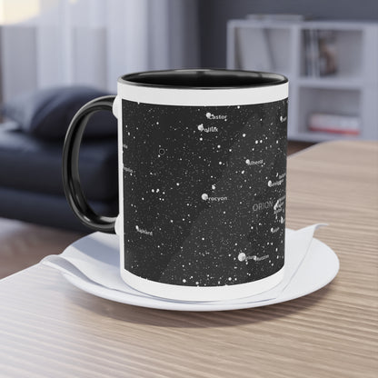 Two Tone Astronomy Mug | 11oz Black and White Star Map Cup | Constellation Coffee Gift